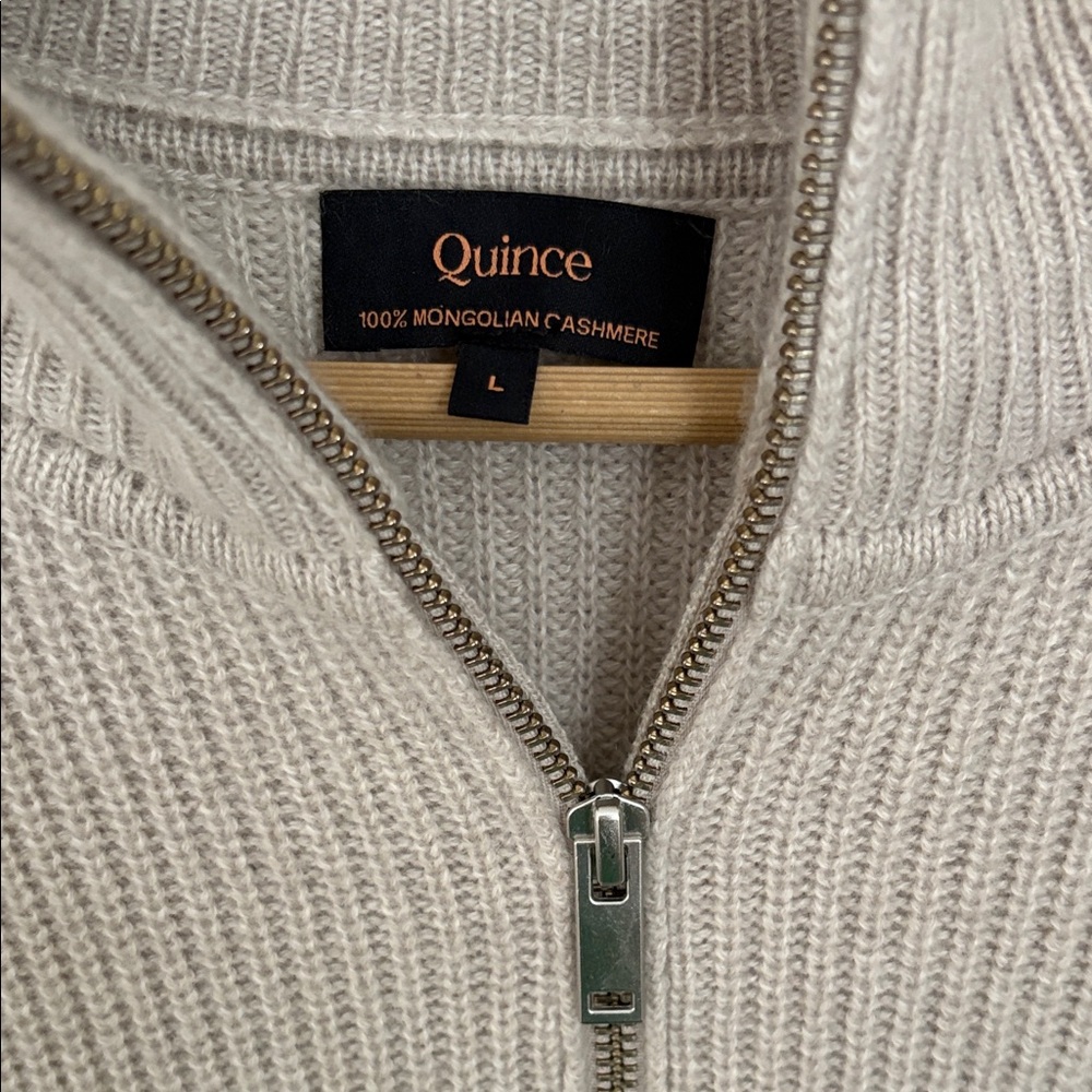 Mongolian cashmere quarter zip sweater - Picture 3 of 8